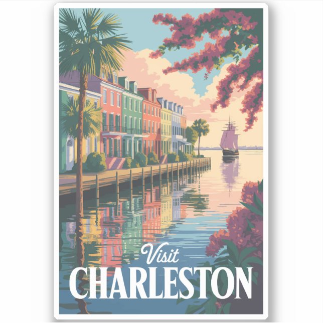 Charleston South Carolina Waterfront Illustration (Front)