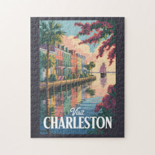 Charleston South Carolina Waterfront Illustration Jigsaw Puzzle