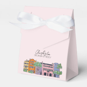 Charleston, South Carolina Wedding pink and bow   Favour Box