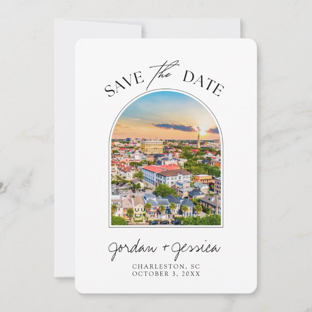 Charleston South Carolina Wedding Save the Date Invitation (Front)
