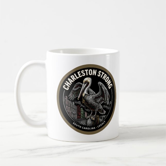 Charleston Strong Pelican Gullah Geechee Cultural  Coffee Mug (Left)