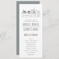 Charleston Stylised Skyline | Wedding Program