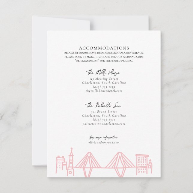 Charleston Toile Border in Pink Accommodations Card (Front)
