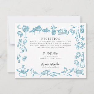 Charleston Toile Border Reception Information Card