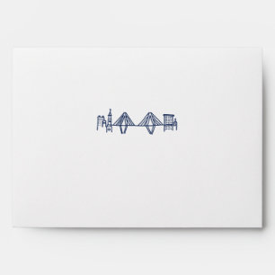 Charleston Toile in Navy Blue Skyline Envelope
