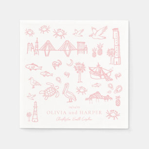 Charleston Toile in Pink Napkin