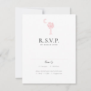 Charleston Toile in Pink Wedding Response Card