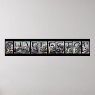 CHARLESTON Vintage Alphabet Letter Name Art Poster