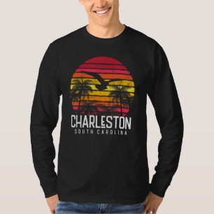 Charleston Vintage Retro Beach Palm Tree Surf Swim T-Shirt