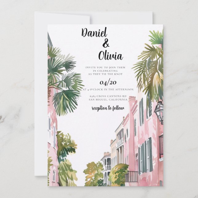 Charleston Wedding Destination Invitation (Front)