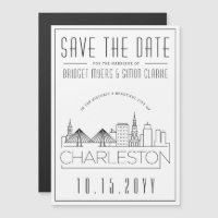 Charleston Wedding|Stylised Skyline Save the Date