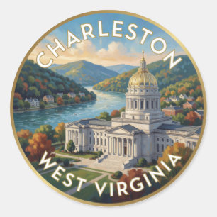 Charleston West Virginia Appalachian Travel Classic Round Sticker