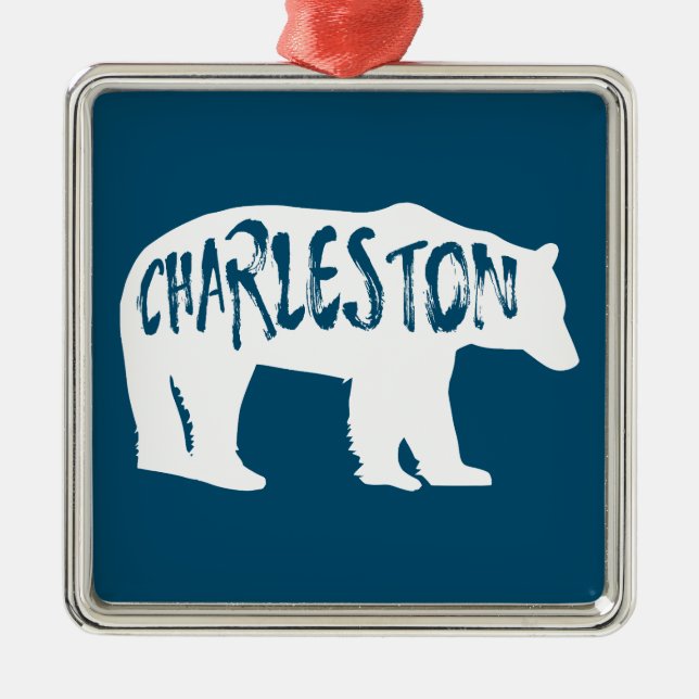 Charleston West Virginia Bear Metal Tree Decoration (Front)