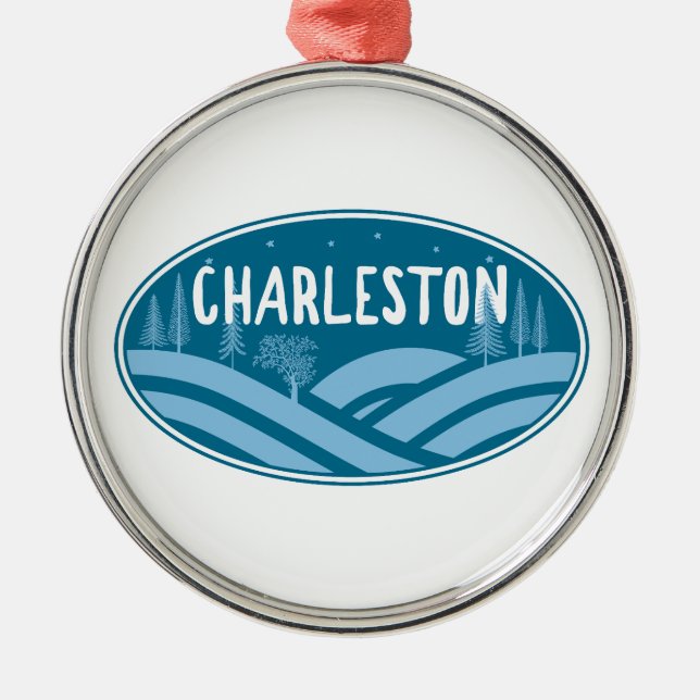 Charleston West Virginia Outdoors Metal Tree Decoration (Front)