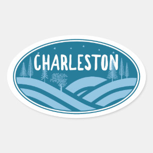 Charleston West Virginia Outdoors Oval Sticker