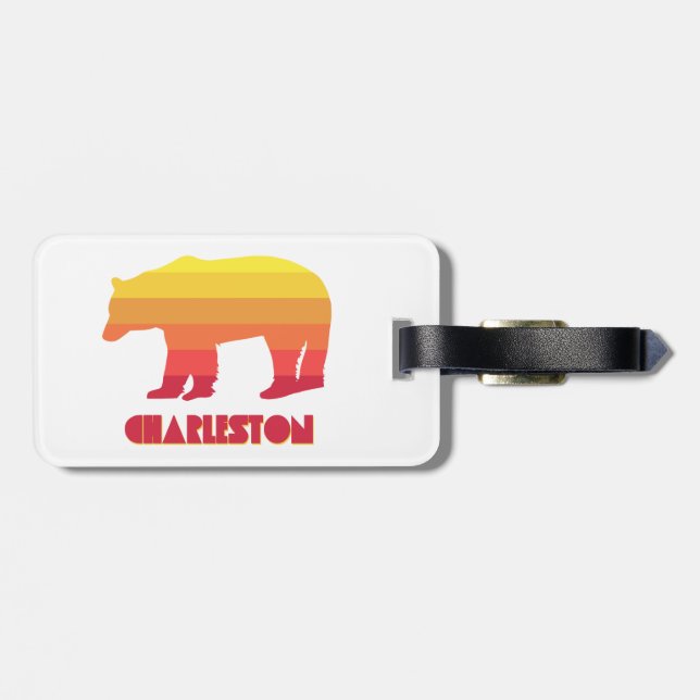 Charleston West Virginia Rainbow Bear Luggage Tag (Back Horizontal)