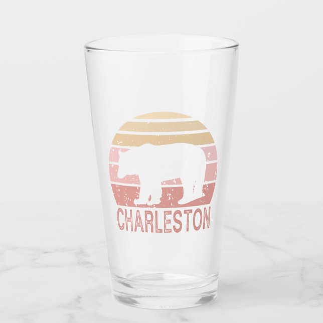 Charleston West Virginia Retro Bear Glass (Front)