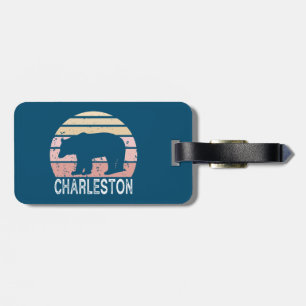 Charleston West Virginia Retro Bear Luggage Tag