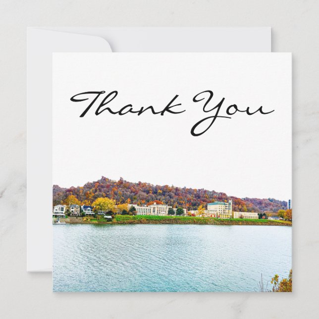 Charleston West Virginia Skyline Thank You Card (Front)