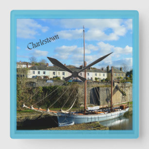 Charlestown Cornwall England Poldark Location Square Wall Clock