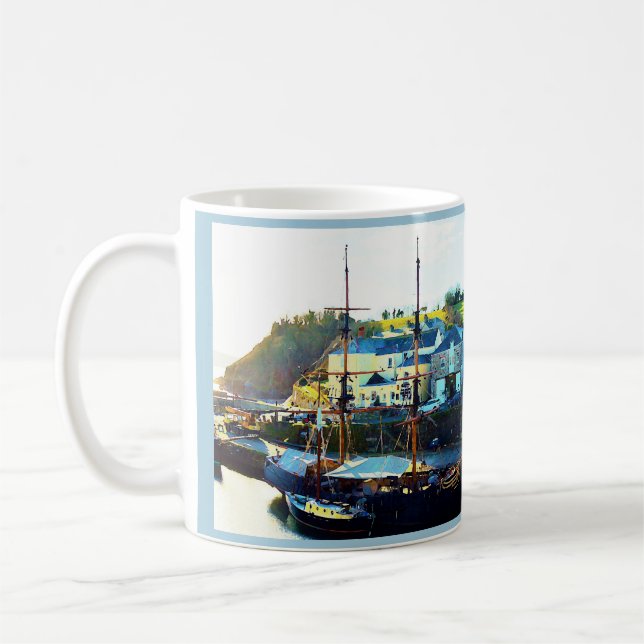 Charlestown Harbour Cornwall England Coffee Mug (Left)