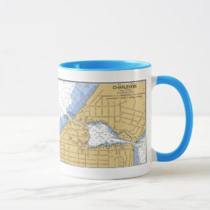 Charlevoix, MI Nautical Harbour Chart Mug
