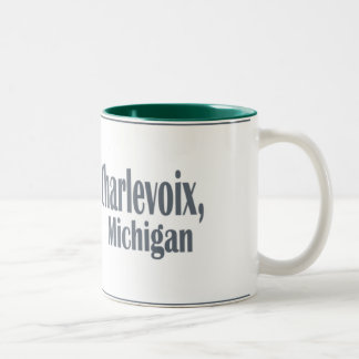 Charlevoix, Michigan Two-Tone Coffee Mug