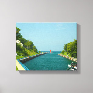 Charlevoix South Pier Light Station, Charlevoix,MI Canvas Print