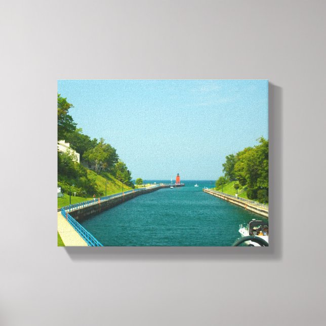 Charlevoix South Pier Light Station, Charlevoix,MI Canvas Print (Front)