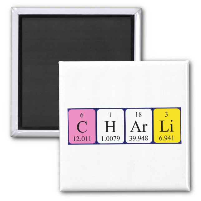 Charli periodic table name magnet (Front)