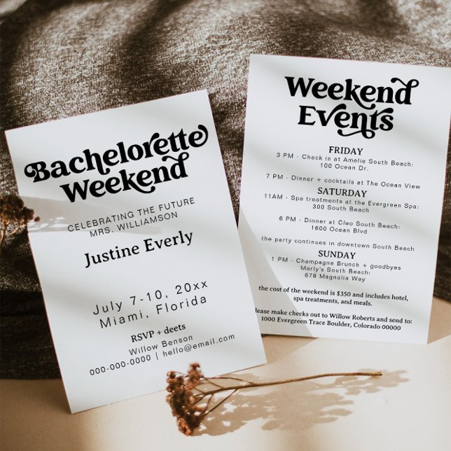 CHARLI retro groovy bachelorette weekend invite (Creator Uploaded)