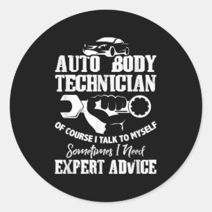 Charlian Minds - Auto Body Technician - Mens Uni A Classic Round Sticker