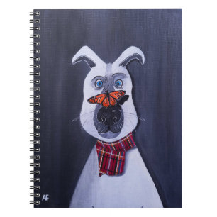 Charlie and the Monarch Painting by Alfred Fox Notebook