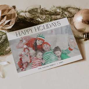 CHARLIE Black Happy Holidays Xmas Photo Christmas Holiday Card