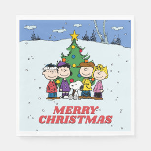Charlie Brown and Friends Christmas Napkin
