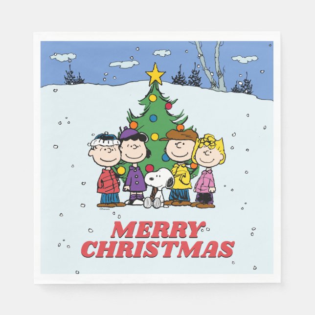 Charlie Brown and Friends Christmas Napkin (Front)