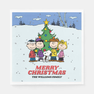 Charlie Brown and Friends Christmas Napkin
