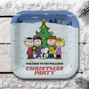 Charlie Brown and Friends Christmas Party Paper Plate