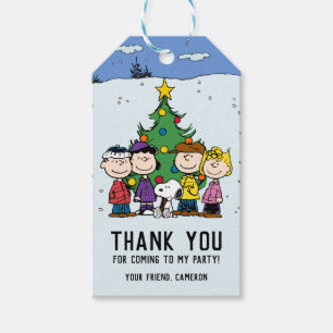 Charlie Brown and Friends Winter Birthday Gift Tags