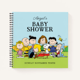 Charlie Brown and Gang Baby Shower Guest Gift List Notebook
