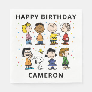 Charlie Brown and Gang Confetti Birthday Napkin