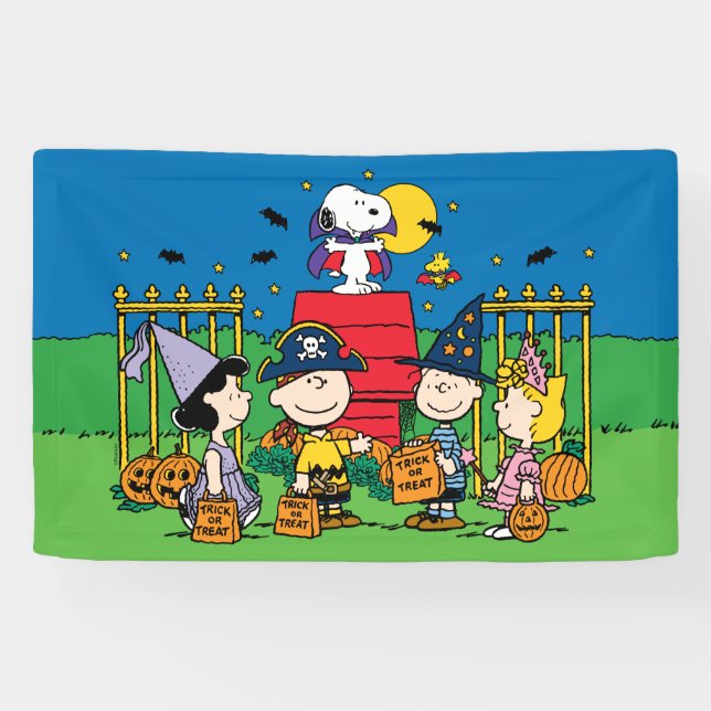 Charlie Brown and Gang Halloween Banner (Horizontal)