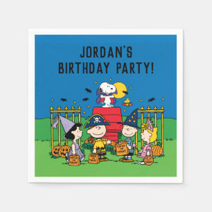Charlie Brown and Gang Halloween Birthday Party Napkin