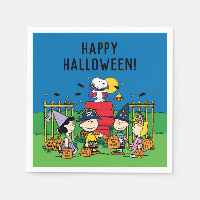 Charlie Brown and Gang Halloween Party Napkin (Front)