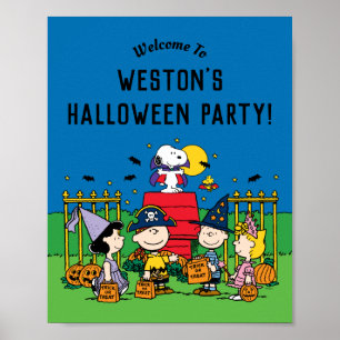 Charlie Brown and Gang Halloween Party Poster