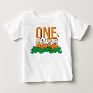 Charlie Brown and Gang Pumpkin 1st Birthday Baby T-Shirt