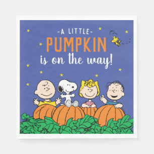Charlie Brown and Gang Pumpkin Baby Shower Napkin