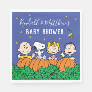 Charlie Brown and Gang Pumpkin Baby Shower Napkin