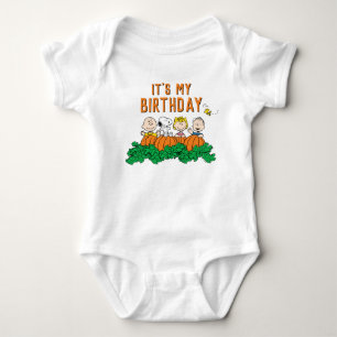 Charlie Brown and Gang Pumpkin Birthday Baby Bodysuit