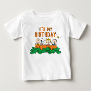 Charlie Brown and Gang Pumpkin Birthday Baby T-Shirt